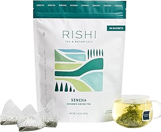 Rishi Tea Sencha Green Tea - Organic Sachet Bags, Caffeinated Japanese Green Tea, Enjoy Hot or Iced - 30 Count