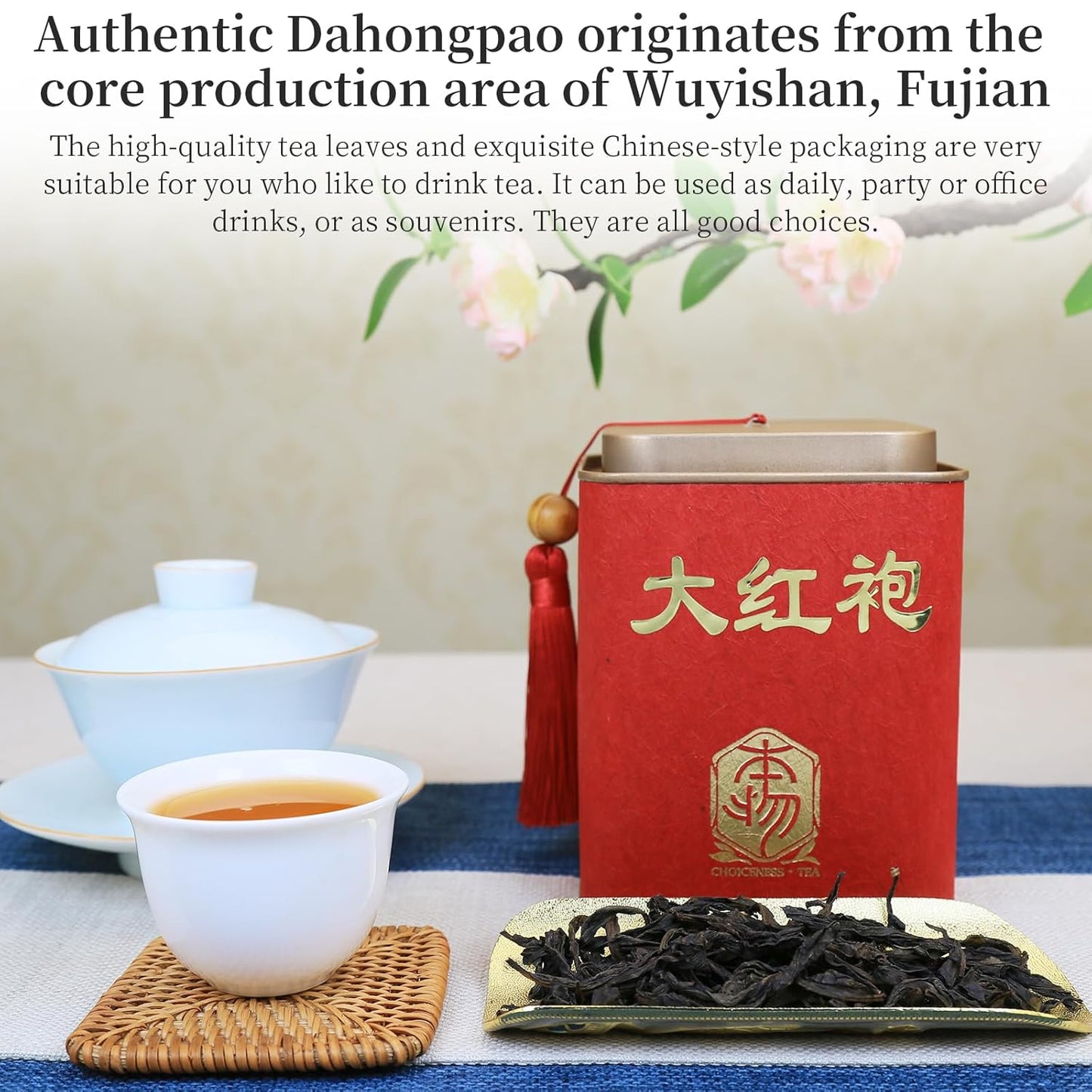 XIXICHA Dahongpao Oolong Tea 4.23oz (120g) China Wuyi Mountain Big Red Robe Oolong Tea Natural Loose Leaf Tea Strong fragrance Flower Fragrance Chinese Tea(96 cups) 特级大红袍 乌龙茶 中国功夫岩茶