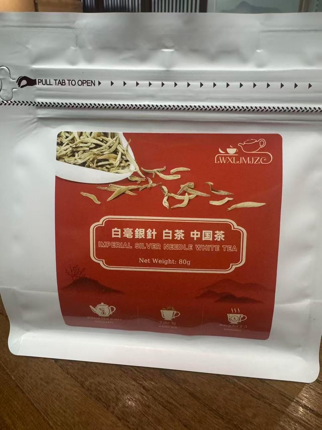 LWXLJMJZC-2.8oz/80g Silver Needle White Tea | Chinese Silver Tips Loose Leaf Tea | Yunnan Yin Zhen With Delicate Honeysuckle
