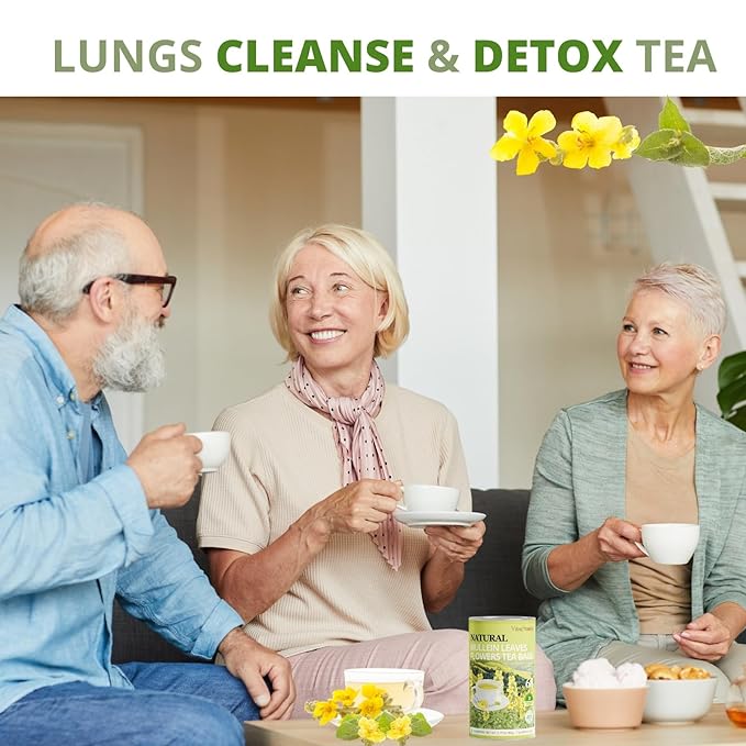 Mullein Tea Bags – 60 Count, Mullein Leaf Mullen Tea, VitalForest Herbal Mullins Mullien Tea, Caffeine-Free