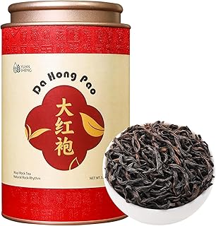 YUANSHENG Dahongpao Oolong Tea, Fujian Wuyi Rock Oolong Tea Loose Leaf with Nectar Aroma, Dark and Moist, Natural High Mountain Chinese Tea Dahongpao Big Red Robe 3.53Oz (100g) 特级大红袍 乌龙茶 中国功夫岩茶