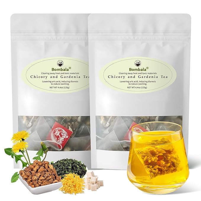 1Bag Bombala Organic Chicory and Gardenia Tea Kidney and Liver Detox Tea- For Diabetics Supports Blood Sugar chicory root- With Tuckaho Cassia Seed Mulberry Leaf Dandelion Burdock root Barley- Vegan & sugar and Caffeine Free