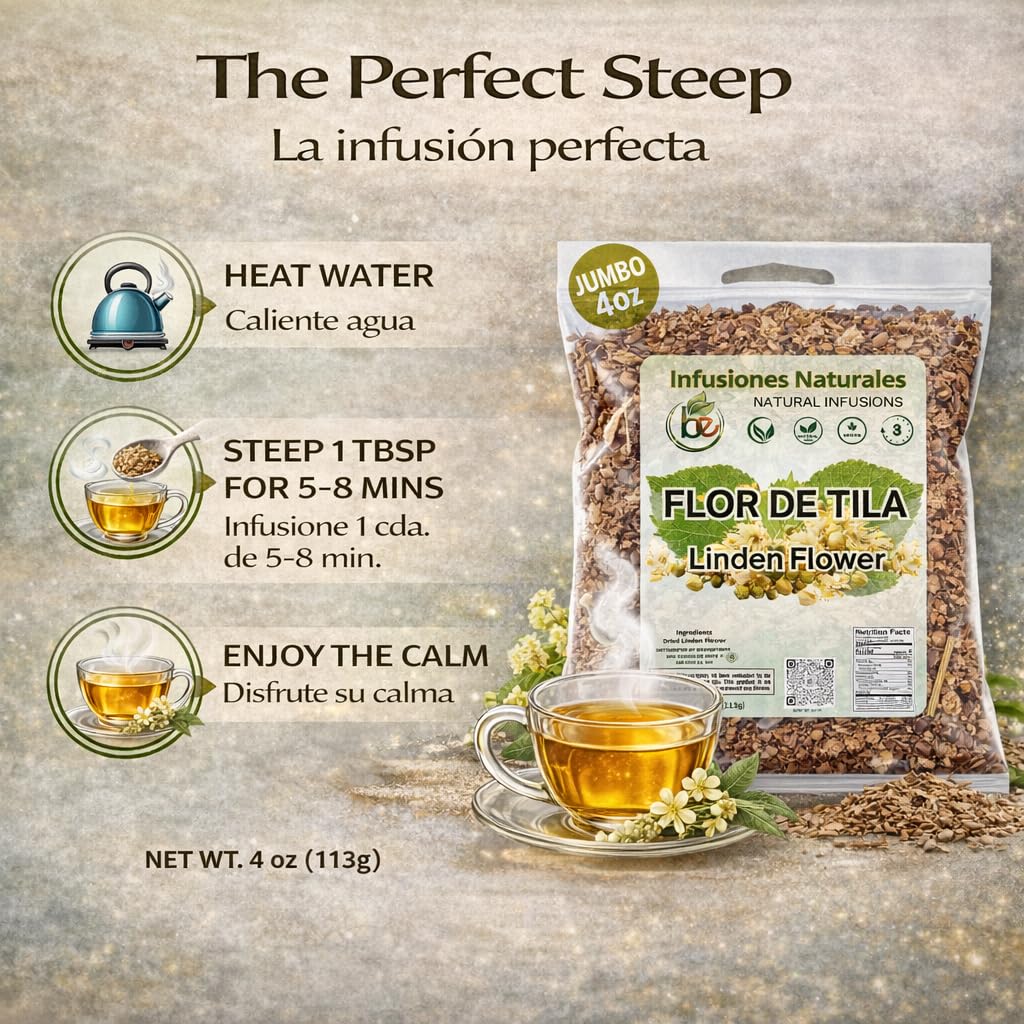 B-Experts Tila Seca Herbal Tea (4 oz) β 100% Natural Linden Flowers & Leaves (Ternstroemia lineata) β Traditional Relaxation