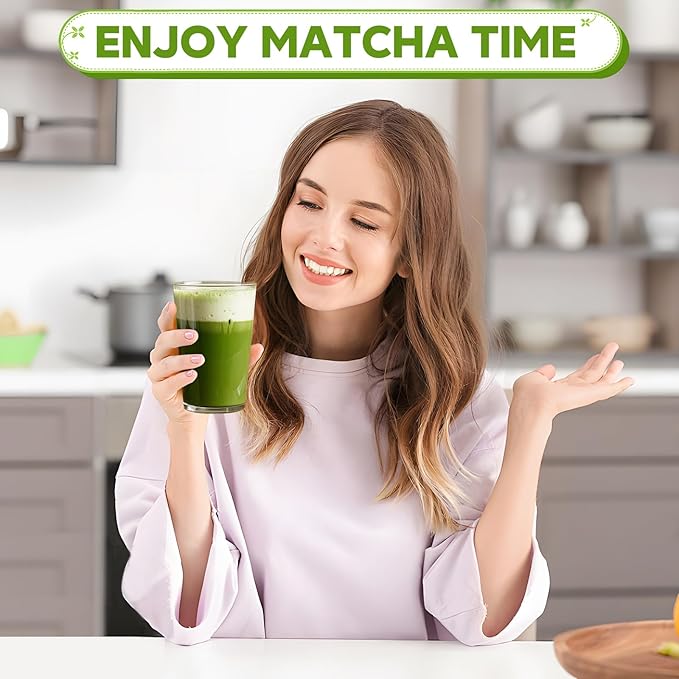 8 PCS Matcha Whisk Set, Japanese Tea Set includes Matcha Bowl Tea Making Tools Kit Ceramic Whisk Holder Stand, Sifter