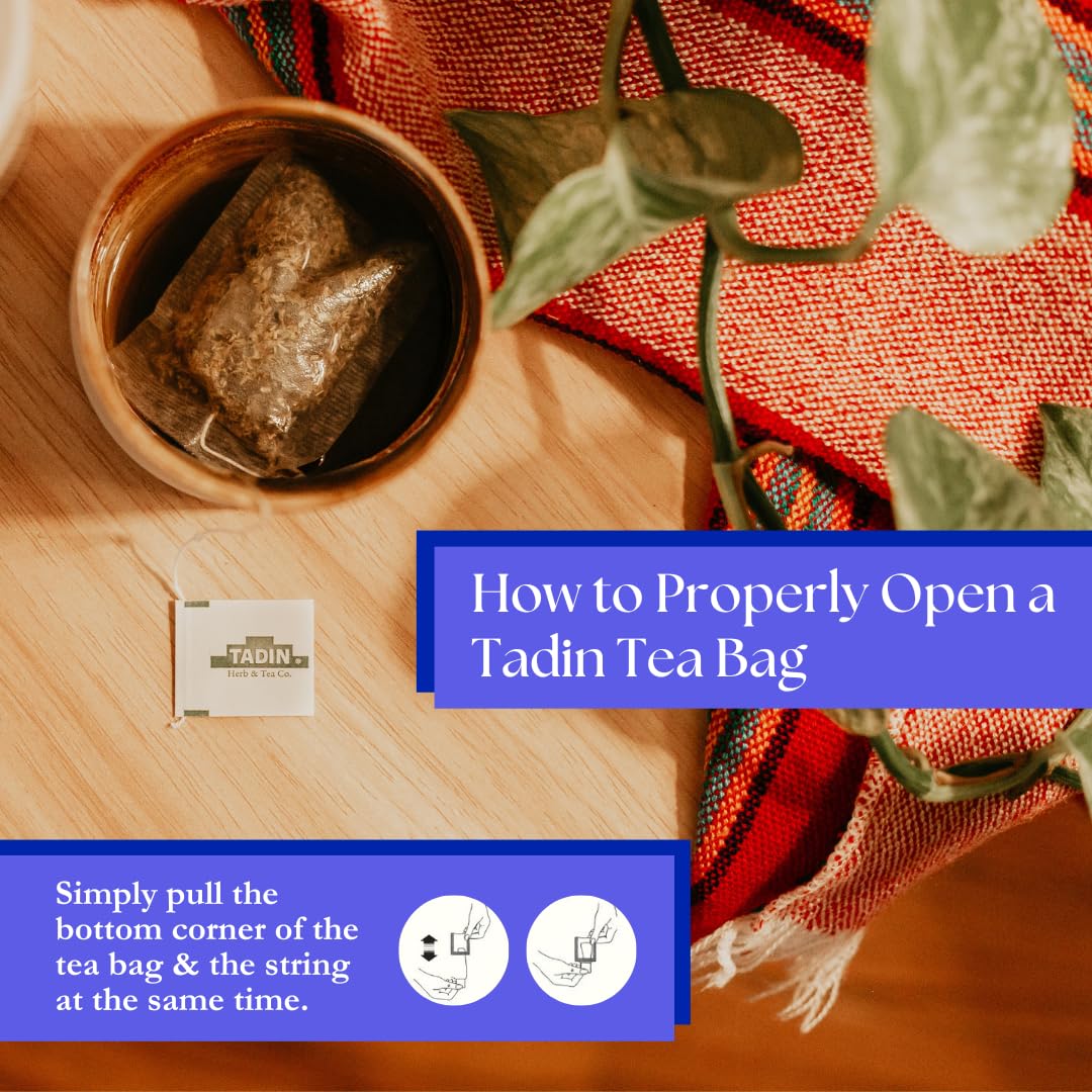 Tadin Lemongrass Tea, Herbal Tea, Caffeine Free, Best Hot or Iced, 24 Tea Bags Per Box, Pack of 6