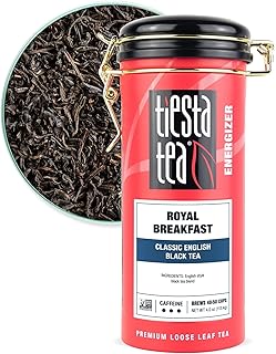 Tiesta Tea - Royal Breakfast, Loose Leaf, Classic English Black Tea, Premium High Caffeine Hot & Iced Blend, Brews Up to 50 Cups, 4oz Refillable Tin