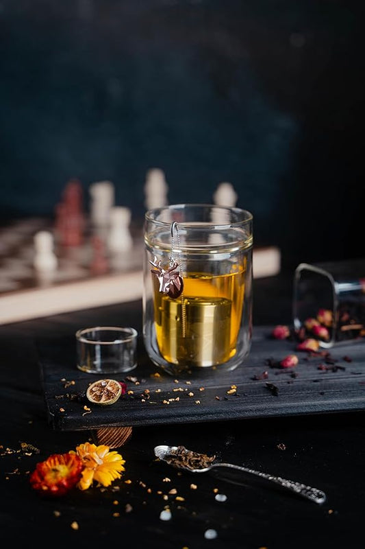 Tea Strainers For Loose Tea Stainless Steel Tea Ball Infuser Tea Ball For Loose Leaf Tea Infuser For Loose Leaf Tea Loose Leaf Tea Steeper Cute Tea Infuser Gift (DeerHead)