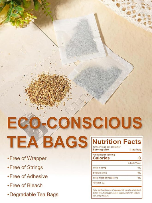 TeeLux Honey Ginger Tea Bags, Warming Blend with Ginger, Fennel, Rooibos & Rosehips, Smooth & Spicy, Caffeine Free, 100 Count