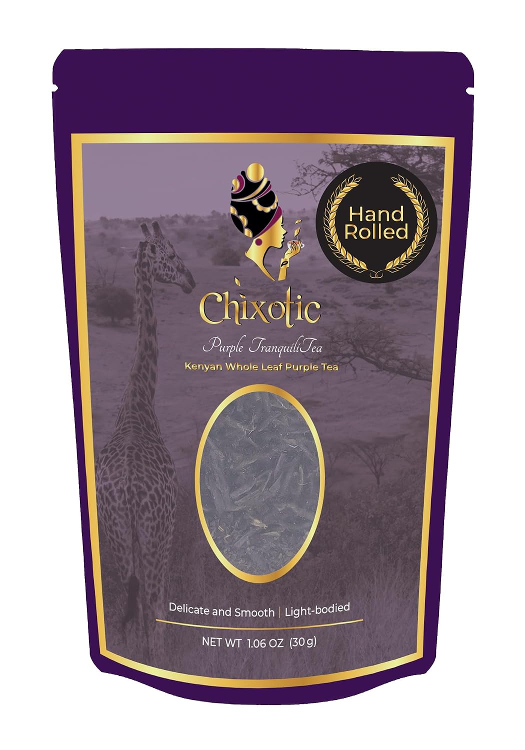 Chixotic Kenyan Purple Tea, Handrolled Whole Leaf Loose Leaf Tea, Smooth Low Caffeine Whole Leaf Tea, Antioxidant-Rich Specialty Tea, 30g