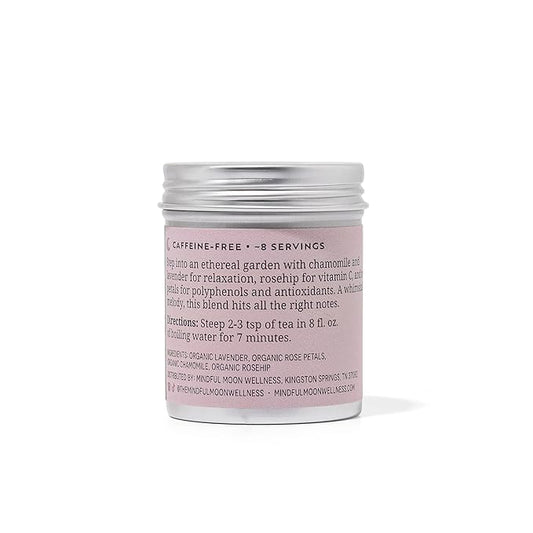 Garden Party Herbal Tea by Mindful Moon – Relaxation Blend with Chamomile, Lavender & Rose – Caffeine-Free, Loose Leaf (Mini)