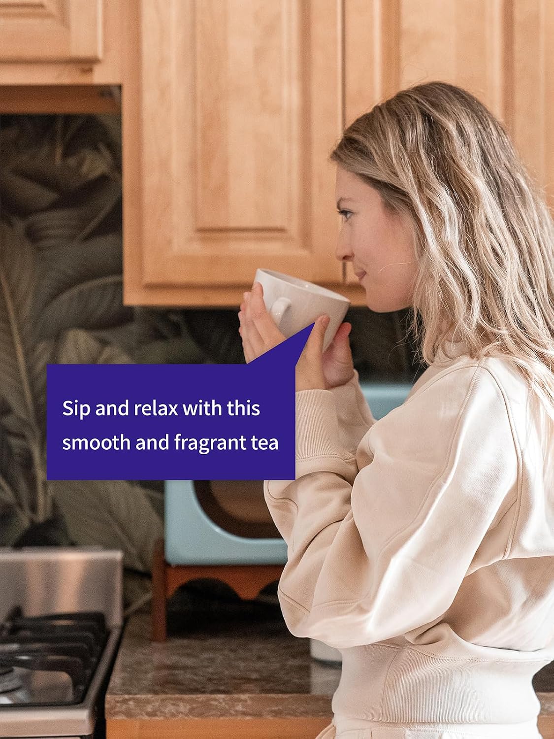 TeeLux Mugwort Tea Bags, Corn Fiber Pyramid Tea Bags, Caffeine Free, 40 ct