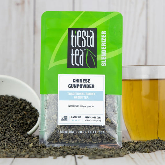 Tiesta Tea - Chinese Gunpowder, Loose Leaf, Traditional Smoky Green Tea | Premium Aromatic Blend, Medium Caffeinated Green, Make Hot or Iced Brews Up to 25 Cups, 2 Ounce Resealable Pouch