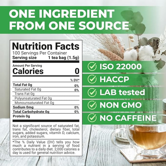 100 Bags Nettle Leaf Tea Ortiga Dried Nettle Herb Planta Bulk (Urtica Dioica) - 100 Count 1.5g Tea Bags Herb Hojas De Ortiga