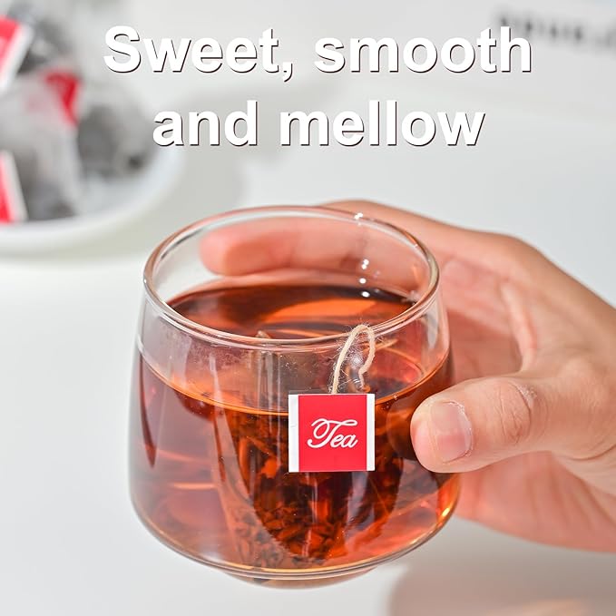 XIHETANK Black Tea Bags - 100 Count Individually Wrapped for Fresh & Smooth Taste. Ancient Tree Chinese Black Tea for Hot or Iced Brewing. Bulk Sweetness & 100% Natural Breakfast Tea Bags.