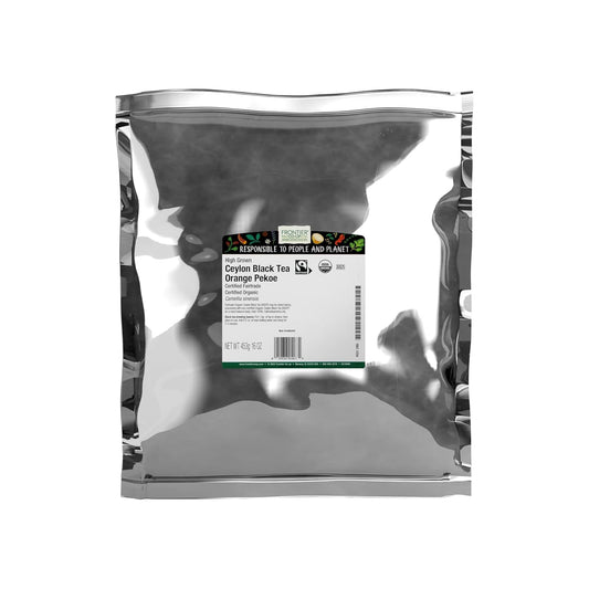 Frontier Co-op Organic Ceylon Black Tea, 1-Pound Bulk, High-Grown Orange Pekoe, Medium-Strong Tea Body, Kosher, Fair Trade