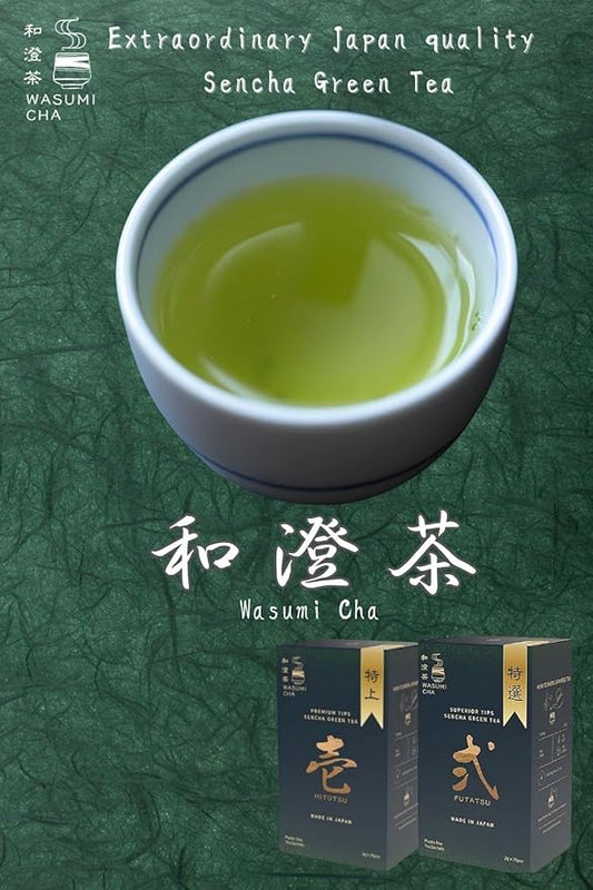 Wasumicha -Futatsu Japanese Green Sencha Tea unsweetened Biodegradable Teabag 20bags