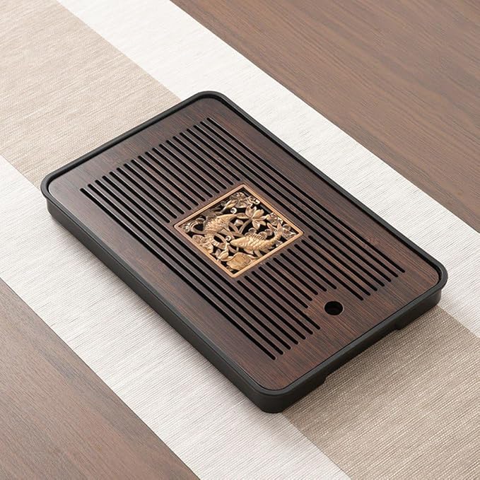 Bamboo Tea Tray, Chinese Tea Tray, Gongfu Tea Table with Water Storage Box, Household Filter Tea Serving Tray Set for Home Office Bar