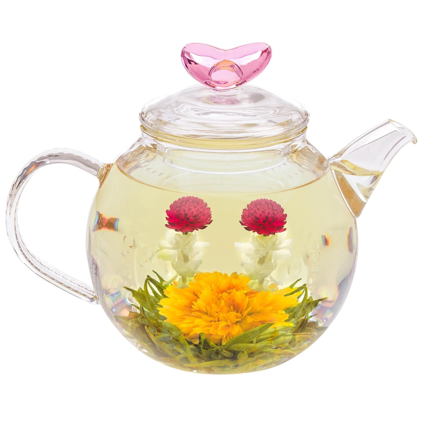 Teabloom Litchi & Peach Flowering Teas – Hand-Tied Flowering Tea Balls - Each Tea Blossom Can Be Used Multiple Times (2-Pack)