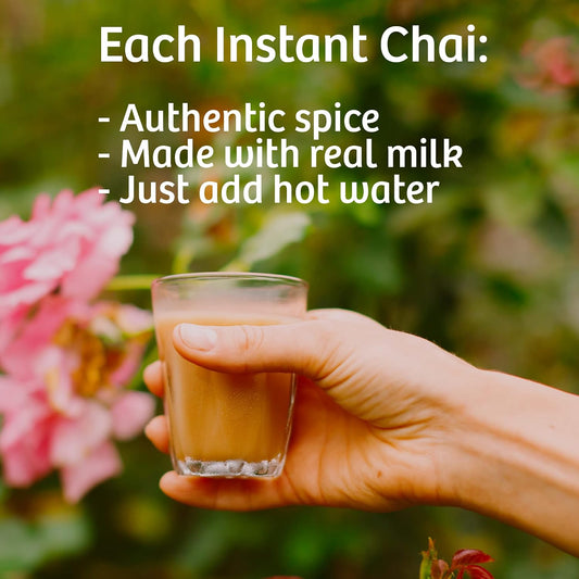 Tea India Chai Moments Milk Tea Instant Latte Powder, 10 Packets