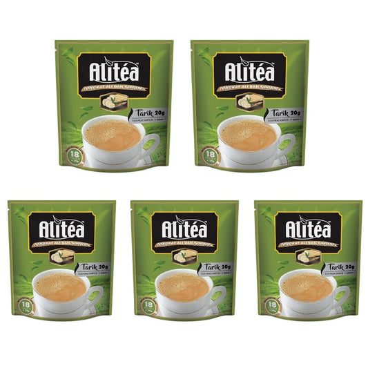 Alitea Teh Tarik Instant Malaysian Pulling Milk Tea Rich & Creamy Taste 20g x 20 Sachets - Warung Series (5 Packs)