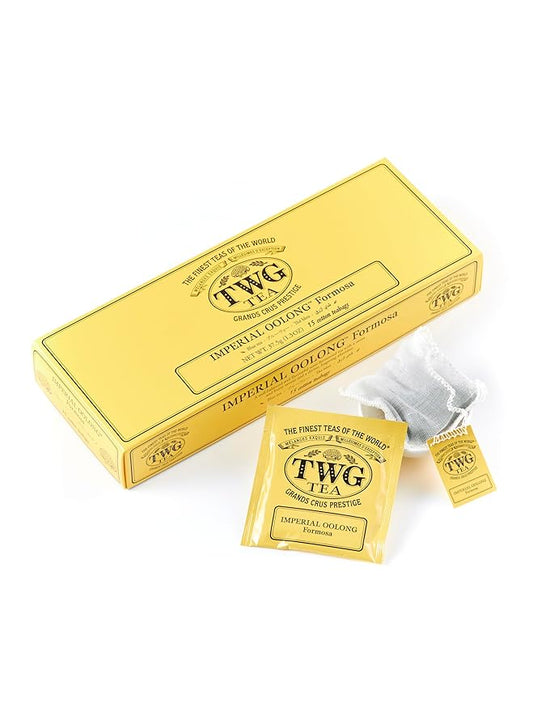 TWG Tea | Imperial Oolong | Oolong Tea | Sweet & Fruity Savour | 15 Hand Sewn Cotton Teabags | Gift Set