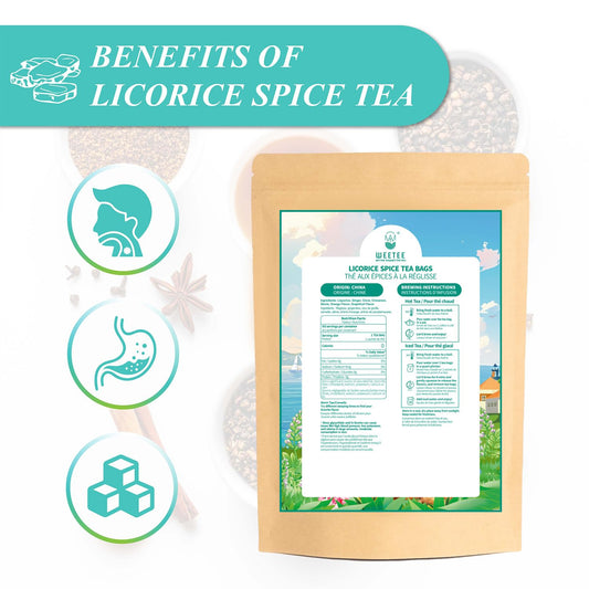 WT WEETEE Licorice Spice Herbal Tea Bags 80ct, Sweet & Warming Citrus Blend