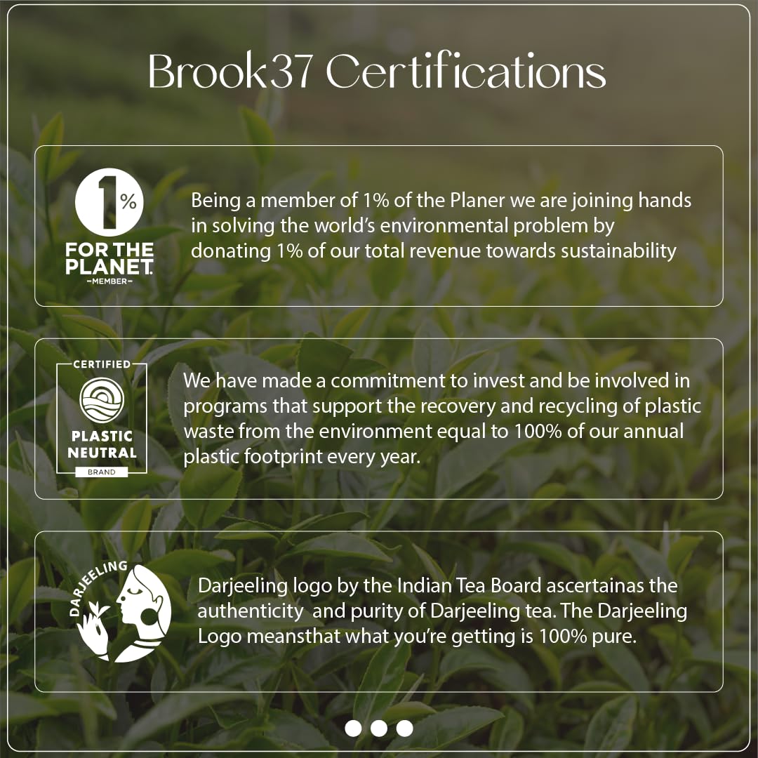Brook37 Premium Assorted Tea Sampler Box - 8 Exquisite flavours | Natural Ingredients & Flavors | Tea Bag | Low Caffeine | Plastic Neutral Brand | Ideal Tea Gift Set