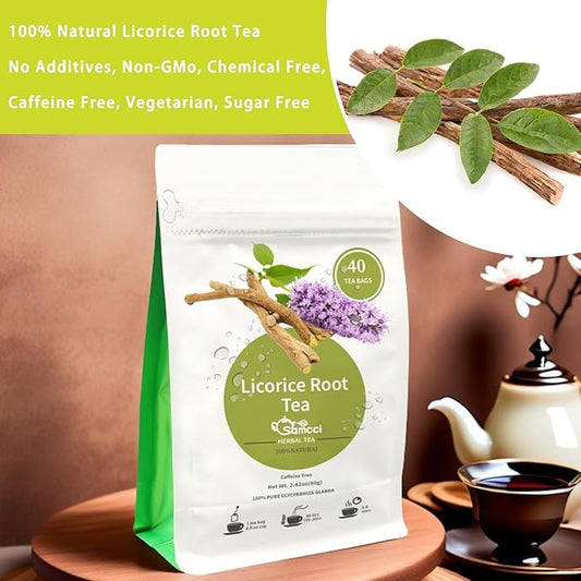 Samcci - Licorice Root Tea, Premium 40 Licorice Root Tea Bags -Natural Sweet - Non-GMO - Naturally Caffeine-free