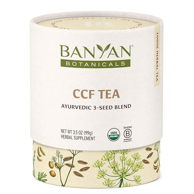 Banyan Botanicals CCF Tea (Cumin, Coriander, Fennel) – Organic Digestion Tea – Traditional Ayurvedic Detox For Supporting Digestion & Gentle Cleansing – 3.5 oz – Non-GMO Sustainably Sourced Vegan