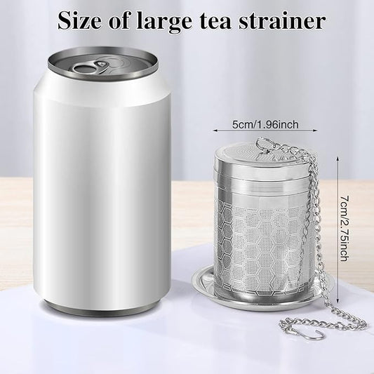2 Pack Tea Infuser, Tea Strainers for Loose Tea Mesh Stainless Tea Strainer Loose Leaf Tea Steeper Tea Diffuser with Tea Basket and Lid for Black Tea
