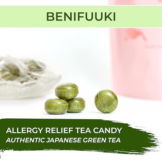 Benifuuki Tea, Green tea bags (30 packs) and benifuuki candy from Japanese Green Tea Co – Relaxation Green Tea – Easy to Prepare - Non-GMO - Ideal for Tea Lovers