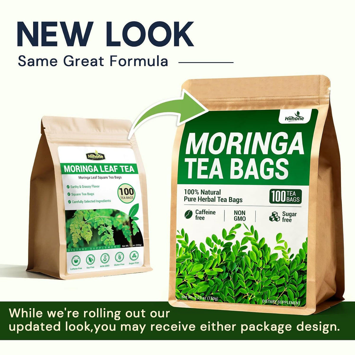 Moringa Leaf Tea - Caffeine Free, 100 Teabags