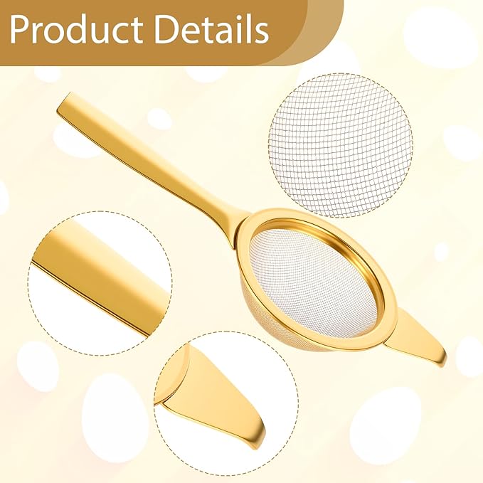 2.2" Mini Matcha Sifter, 30 Fine Mesh Strainer Stainless Steel Small Sifters Loose Leaf Tea Filter with Handle and Base for Loose Tea Coffee Cocktail