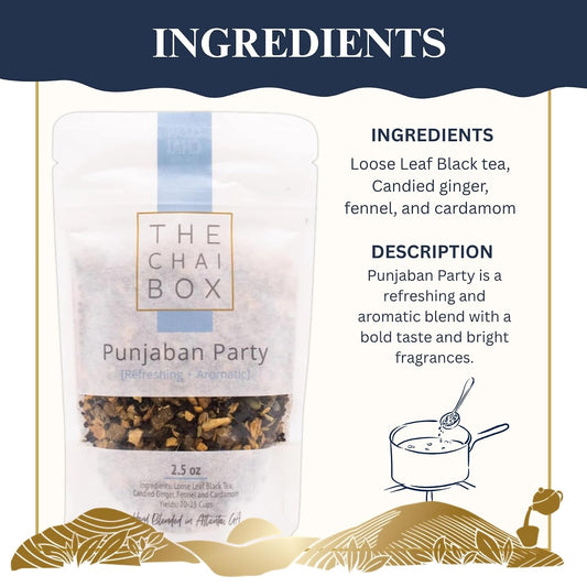 The Chai Box Traditional Ginger & Fennel Chai - 100% Organic Black Tea