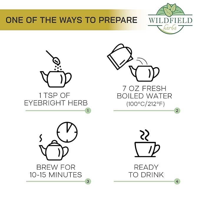 1.8 oz Eyebright Herb Tea Eyesight Tea (Euphrasia) -Tea Bags Eye Bright 50g