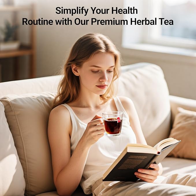 Ginseng Ten Treasure Tea, Natural Chinese Herbal Kidney Cleanse Detox Tea Support Liver & Kidneys Health for Men Women, No Additives, Caffeine Free