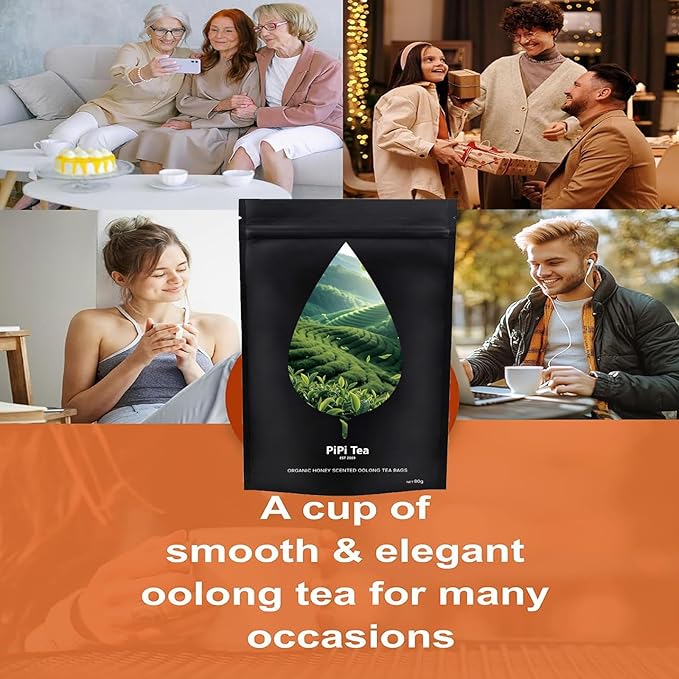Pipi Tea Oolong,Pipi Oolong Tea,PiPi Tea Organic Oolong Tea Bags – Whole Leaf,Cortisol & Calming Tea for Anxiety, Stress,Herbal Benefits – 25 Bags (4g Each) (2)
