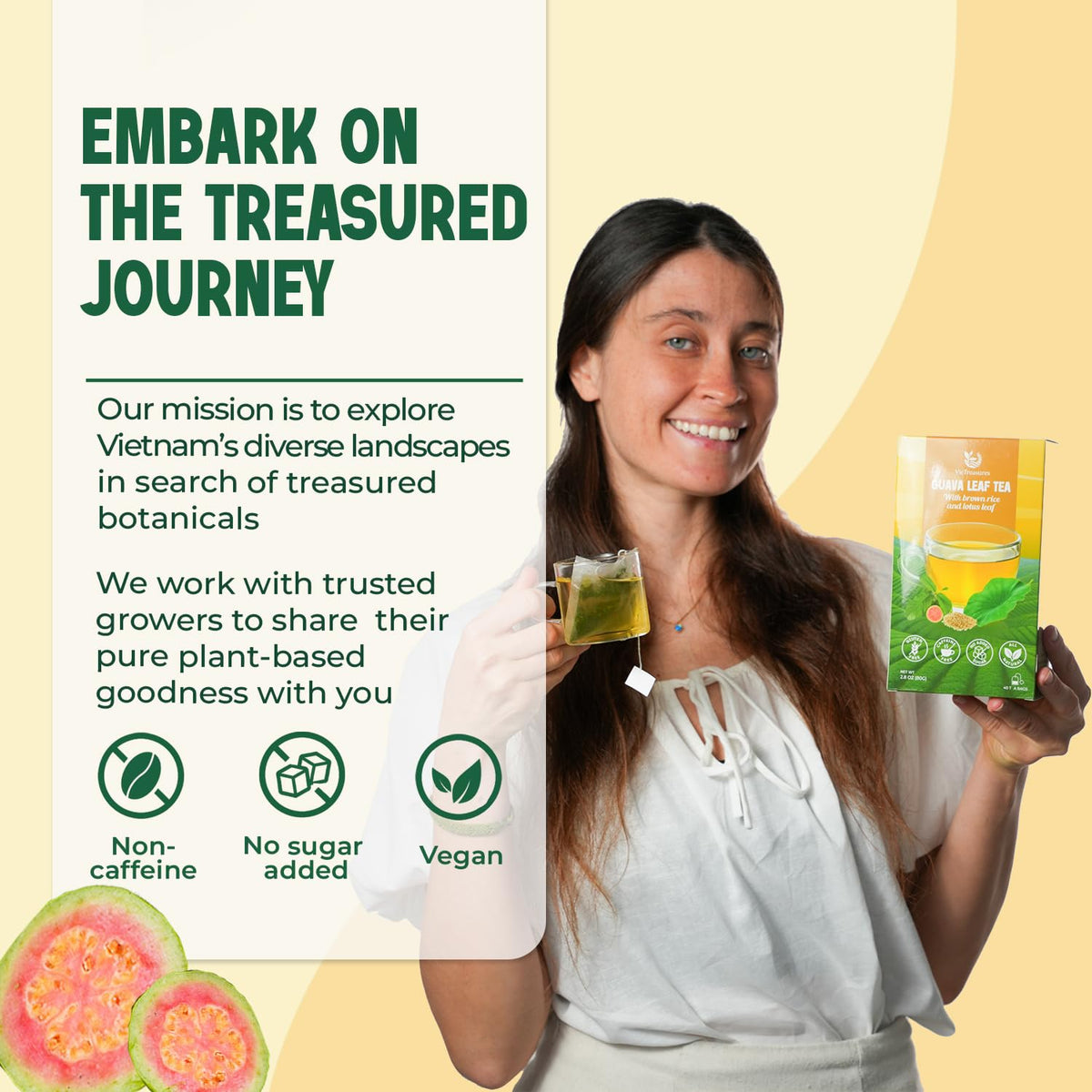 VieTreasures Fit Herbal Tea, Guava & Lotus Leaf, 2.8oz, 40 Tea Bags