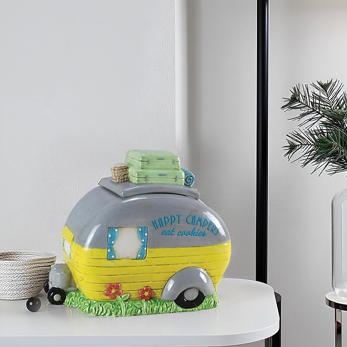 Young's Inc Wintergreen Christmas Ceramic Treat Jar, Cute Cookie Jar with Lid, Multipurpose Ceramic Cannisters for Pet Treats, Candy, Snacks Storage