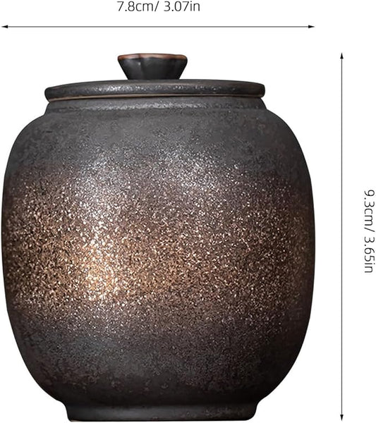 TOBAZA Ceramic Coffee Canister with Airtight Lid, Kitchen Food Storage Jar china for Loose Tea, Salt, Herb, Sugar, Spice, Beans, Nuts, Traditional Chinese china