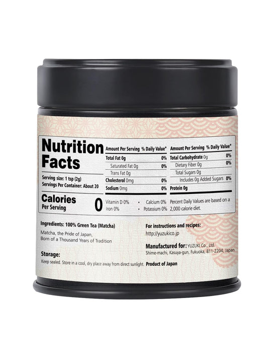 YUZUKI Ceremonial Grade Matcha Powder, 40g/1.4oz | Authentic Japanese Matcha Green Tea Powder, First Harvest - Product of Japan, Uji Kyoto