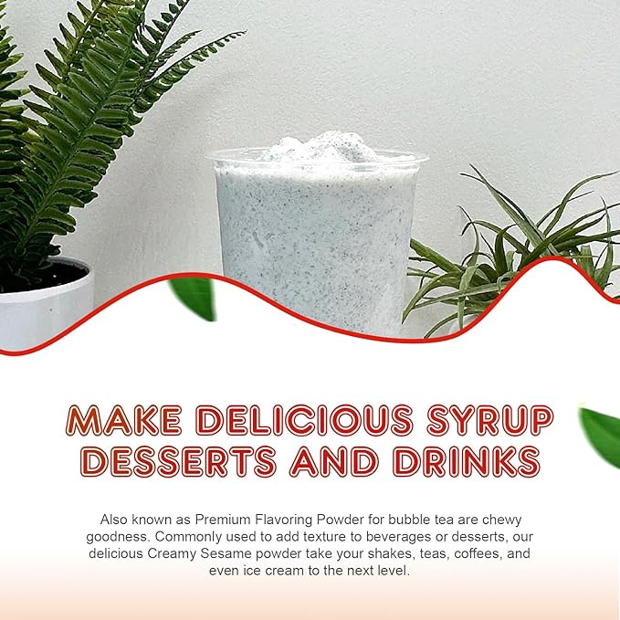 Fanale Premium Creamy Sesame Bubble Tea Flavoring Powder | Perfect for Baking, Smoothies, Desserts and Drinks | Instant Flavoring Powder for Boba Milk Tea. 2.2 Pounds (Pack of 1)