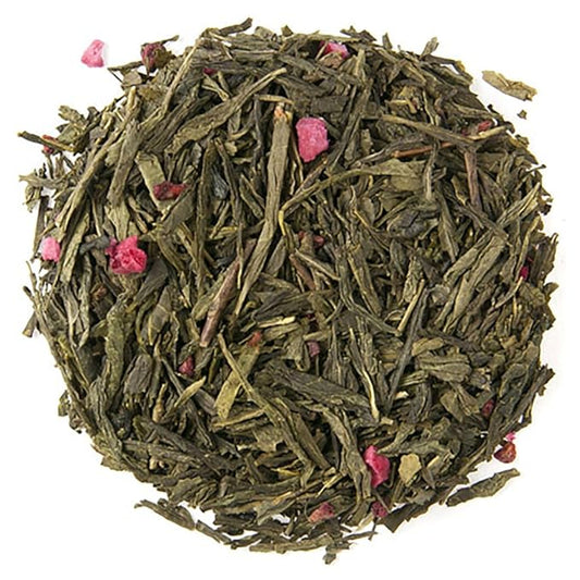 Bohemian Raspberry Tea Pouches - 4oz | Loose Leaf Green Tea Pouch | Sencha Style with Natural Raspberry Flavor | Fragrant Soothing Blend |Refreshing Herbal Infusion