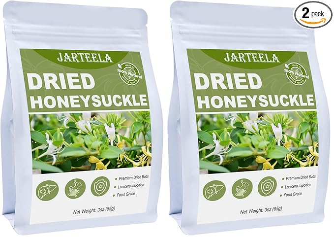 Jarteela - Dried Honeysuckle Flower - Chinese Natural Honeysuckle Tea Jin Yin Hua - Non-GMO - Caffei