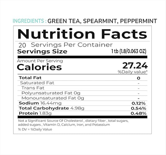 Mint Green Tea 20 Pyramid Tea Bags - Natural Blend with Spearmint and Peppermint, Offering Refreshing Flavor, Effortless Brewing, and Essence of Pure Green Tea in Every Cup - Pack of 2