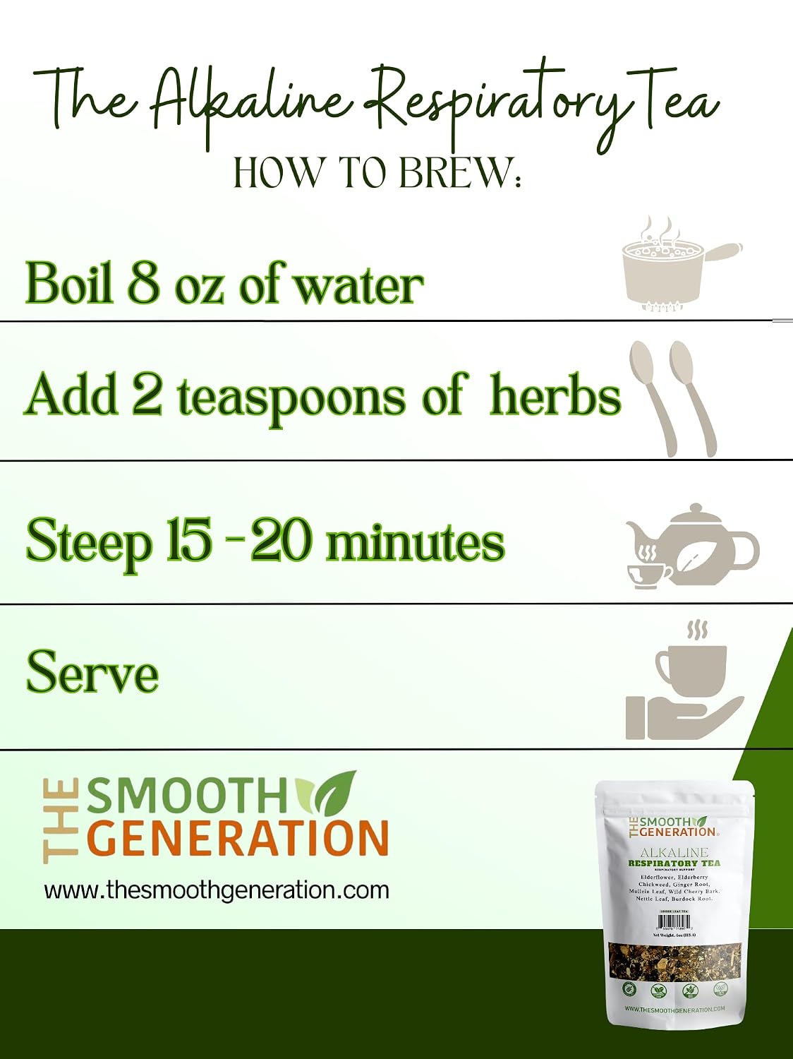 Alkaline Respiratory Tea – 100% Wildcrafted Herbs for Lung & Respiratory Support | Immune Boost & Detox | 4 oz Loose Leaf