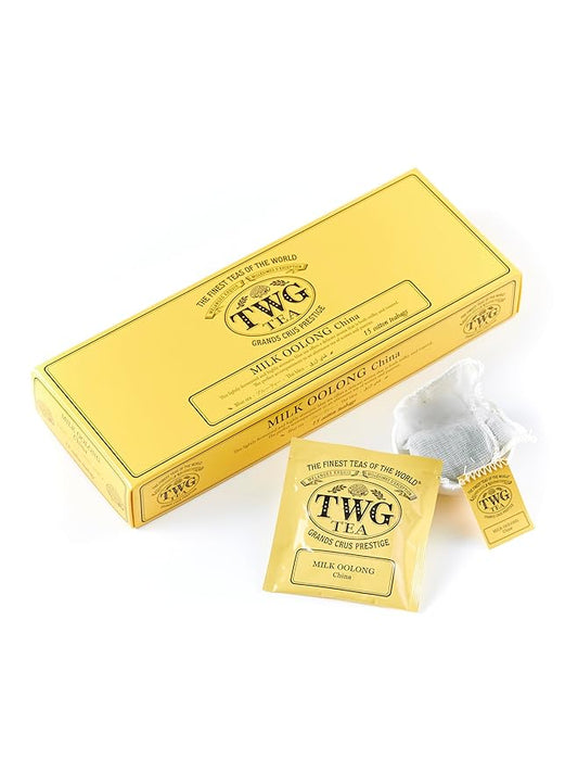 TWG Tea | Milk Oolong | Oolong Tea | Milky & Toasted | 15 Hand Sewn Cotton Teabags | Gift Set