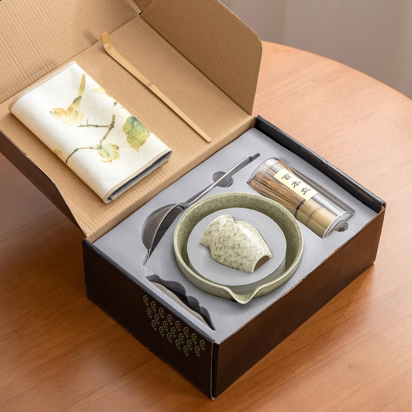 DWEHIXBUY matcha whisk set Ceremony Accessory, Matcha Whisk, Traditional Scoop (Chashaku), Tea Spoon, Whisk Holder, 1 tea bowl, 1 tea siev, 7pcs matcha set.matcha green matcha kit