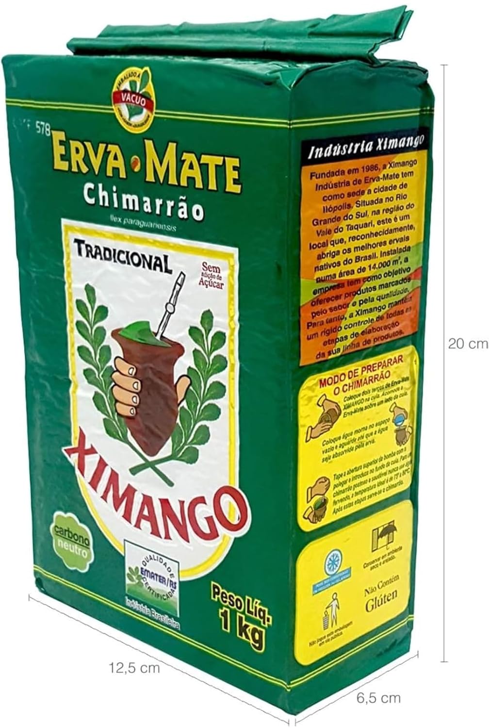 Erva Mate tradicional sem acucar para Chimarrao Brasileiro Ximango - Pack of 2x1Kg