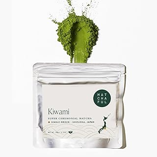 Matchaful - Kiwami - Single Origin, Super Ceremonial Matcha - Fine Green Tea Powder, Direct-Trade From Shizuoka, Japan - Balanced with Flavor Notes of Floral, Honey, and Cream - 30g Bag